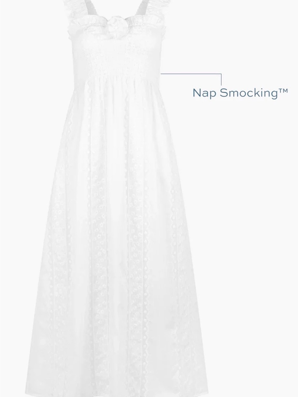 Hill House White Lace Maxi Dress with Floral Detail - Picture 2 of 5
